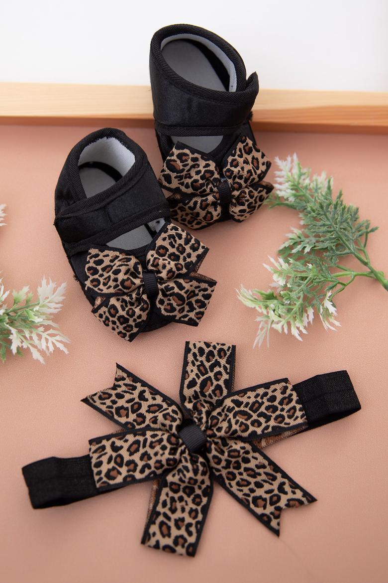 Kız Bebek Bandana Patik Set - 3003
