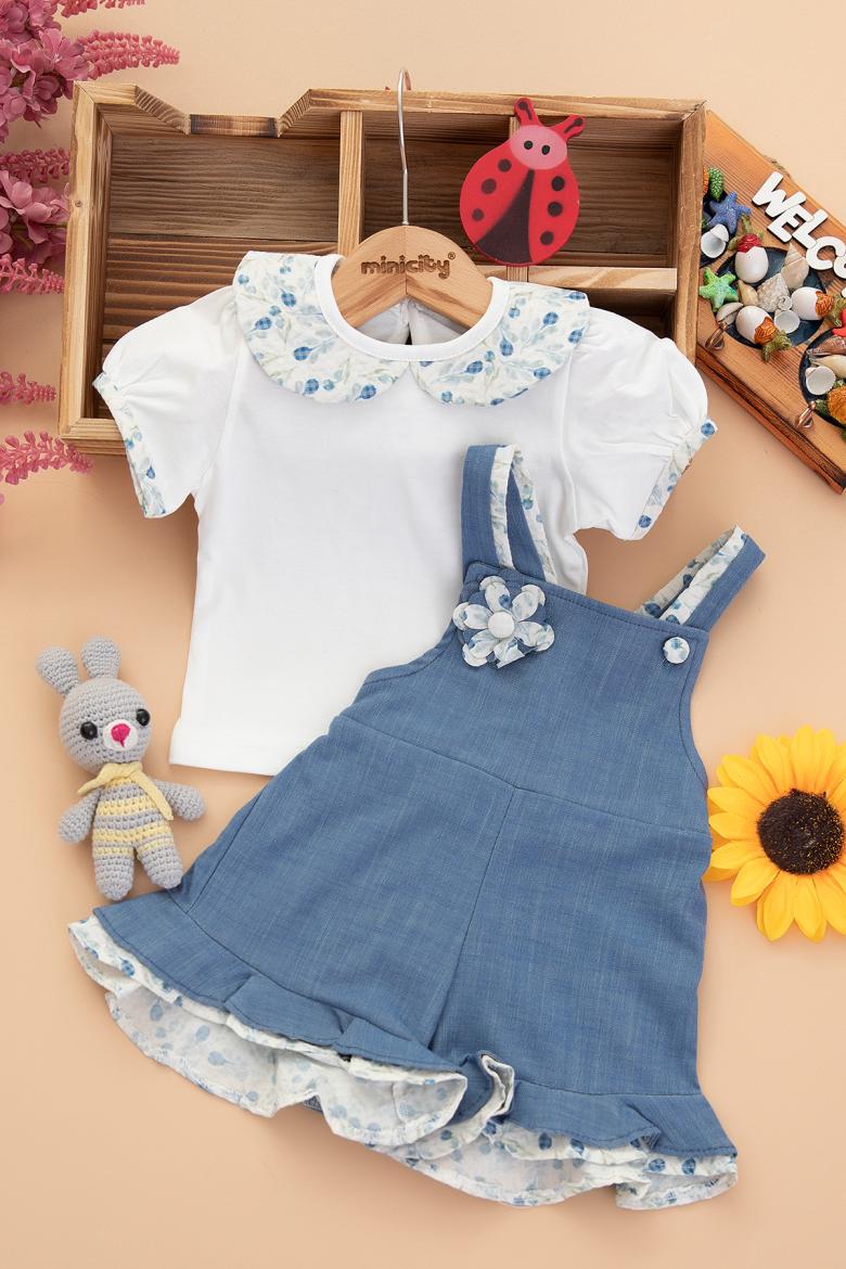 Kız Bebek Volan Paçalı Salopet Takım - 3173 (9-24 Ay)