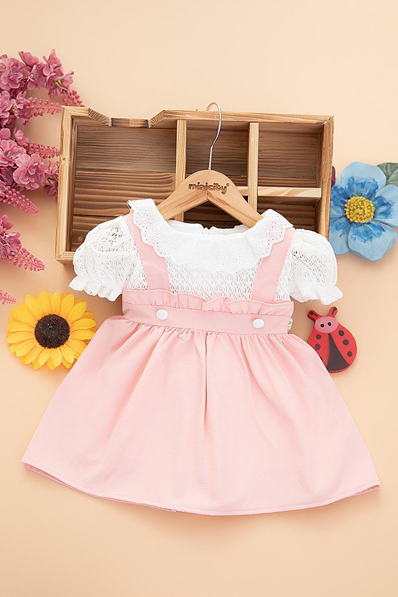 Kız Bebek Roba Dantelli Elbise - 3003 (9-24 Ay)