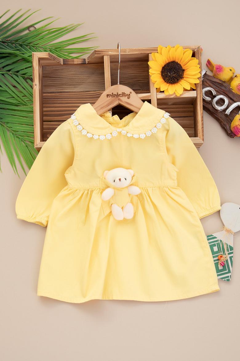 Kız Bebek Ayıcıklı Keten Etek Jile - 1166 (9-24 Ay)