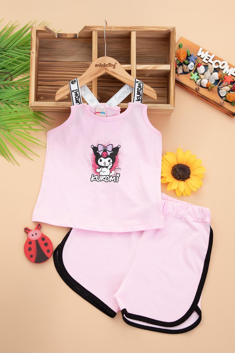 Kız Çocuk Kuromi Baskılı Şortlu Takım - 6119 (5-8 Yaş)