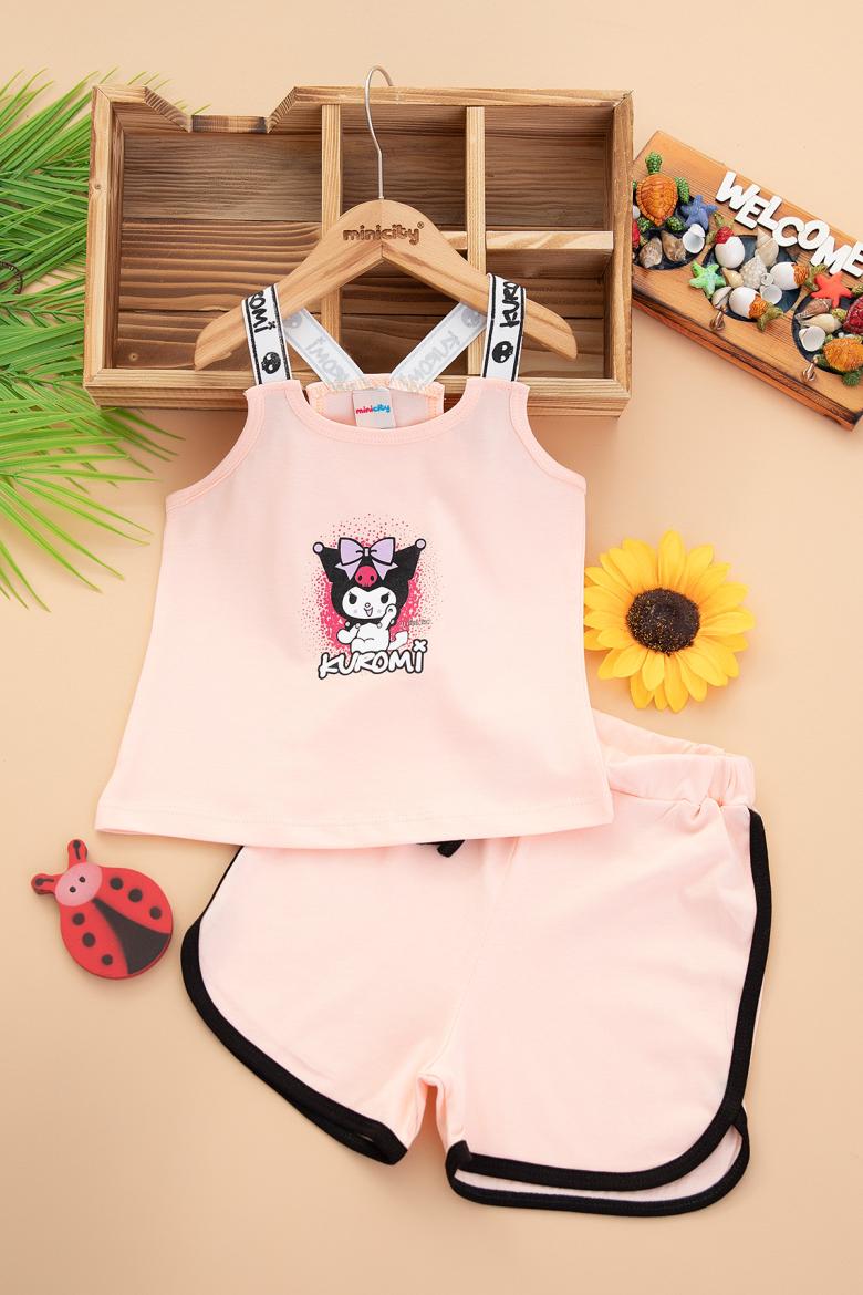 Kız Çocuk Kuromi Baskılı Şortlu Takım - 6119 (5-8 Yaş)