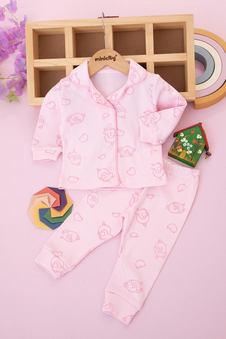 Kız Bebek Cik Cik Baskılı Pijama Takımı - 2419 (3-12 Ay)