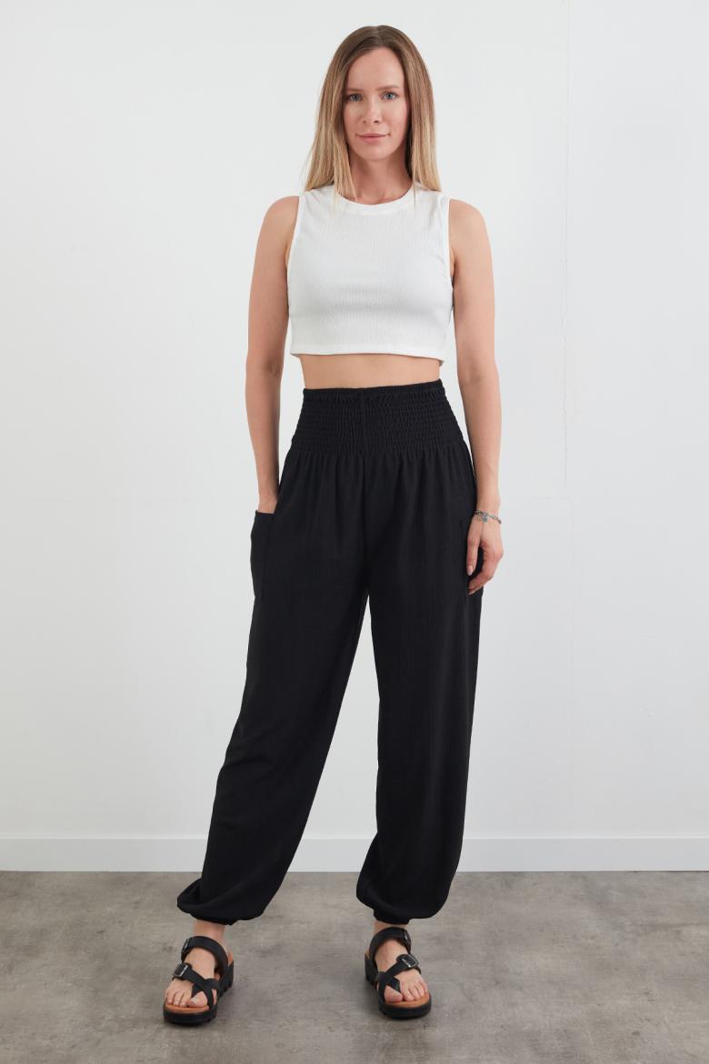 Bürümcük Kumaş Cepli Şalvar Pantolon